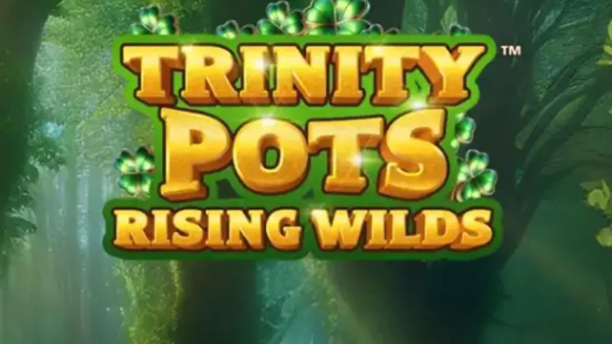 Tampilan antarmuka seluler slot Trinity Pots Rising Wilds dengan grafis bertema Irlandia yang cerah.