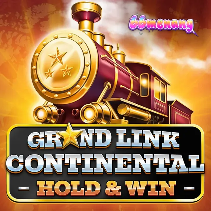 Tampilan visual lokomotif mewah dan simbol klasik dalam slot Grand Link Continental: Hold & Win